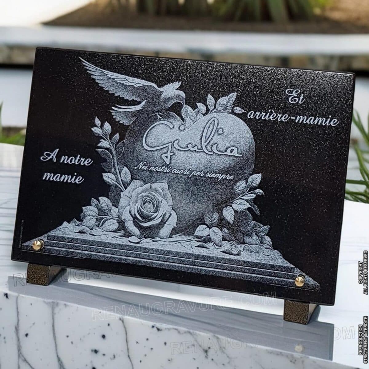 gravure plaque funéraire